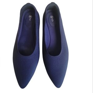 VIVAIA Aria Knit Women's Classic Pointed Toe Navy Stretch Ballet Flats EU 41.5